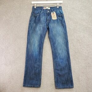 Levis 514 Boys Straight Jean Adjustable Waistband Blue Denim Size 10 REG W25 L25
